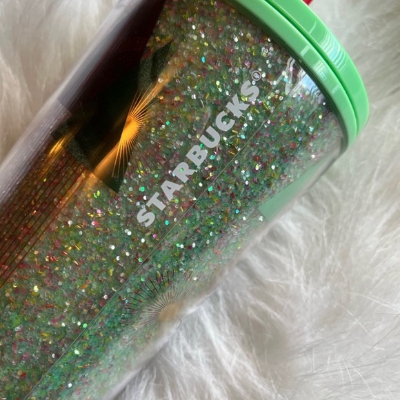 Starbucks Glitter Christmas Tree Cup Geometric Tumbler Venti New 2020 Holiday - Picture 13 of 14